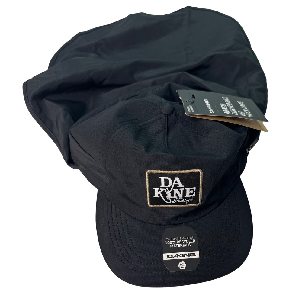 Dakine Abaco Curved Bill Fishing Hat with Neck Cape Black UPF 50+ New L/XL
